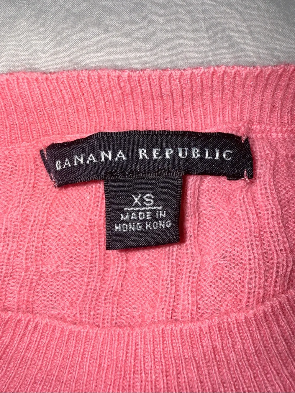 Banana Republic Coral Cable-Knit Crewneck Sweater